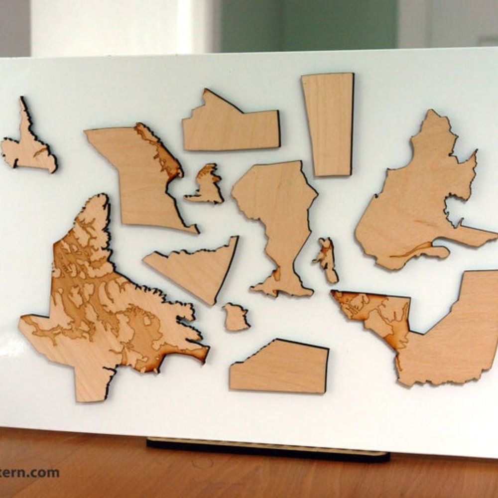 Canada Map Puzzle - Birch Plywood - Picture 2 of 5